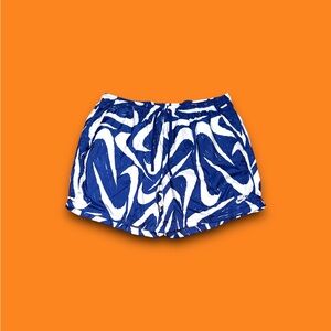 Nike sportswear woven flow lined AOP Swooshes shorts blue mens 2XL